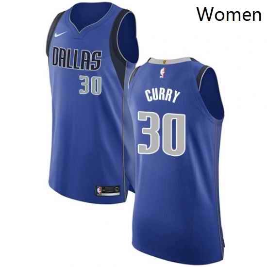 Womens Nike Dallas Mavericks 30 Seth Curry Authentic Royal Blue Road NBA Jersey Icon Edition